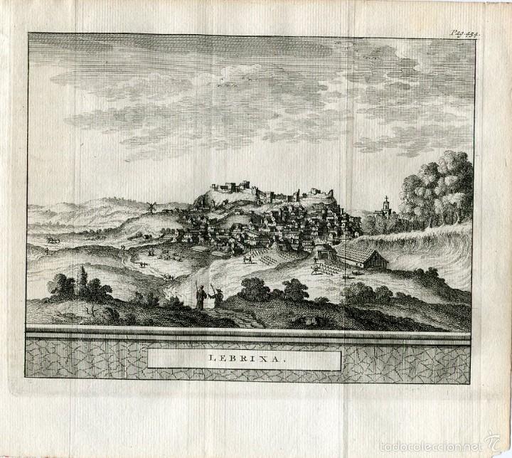 Arte: Lebrija (Lebrixa), Sevilla - Grabado original 1707 - Van der Aa - Foto 1