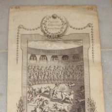 Arte: GRABADO S.XVIII. CORRIDA DE TOROS.A SPANISH BULL FIGHT. ILLUSTRATION FOR MIDDLETON'S COMPLETE SYSTEM