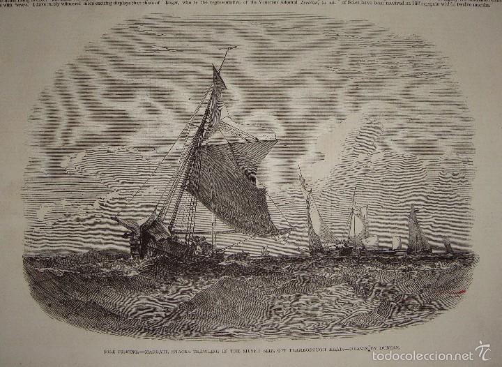 Arte: La pesca del lenguado. THE ILLUSTRATED LONDON NEWS (1867)