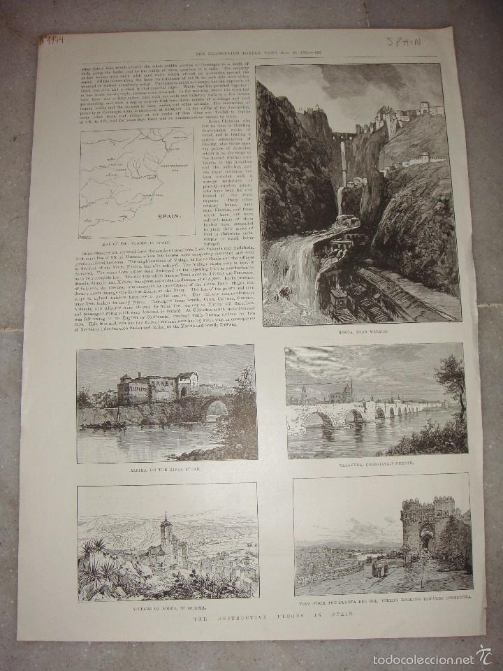 Art: Inundaciones en Espa&ntilde;a. THE ILLUSTRATED LONDON NEWS. 1891 (Ronda, Talavera, Toledo, Murcia)