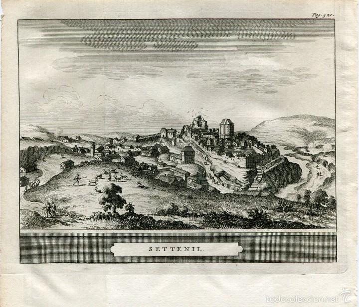 Arte: Setenil de las Bodegas, C&aacute;diz - Grabado original Van der Aa - 1707 - Foto 1