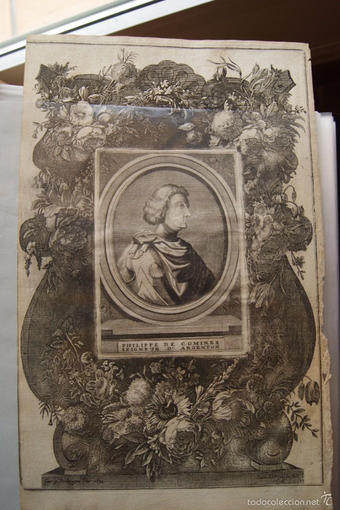 Arte: GRABADO FELIPE DE COMINES SE&Ntilde;OR DE ARGENTON 1696 - Foto 1