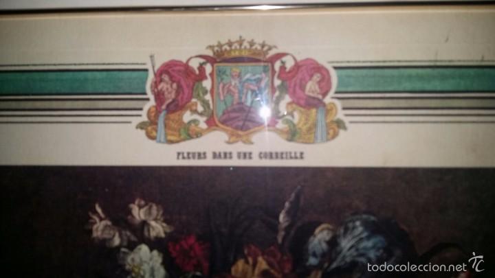 Arte: Grabado 1850.Cesto con Flores. - Foto 3