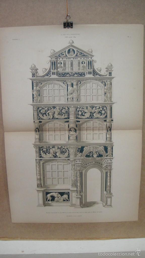 Arte: fachada de edificio  - j. bielmam , paris 1883 - Foto 1