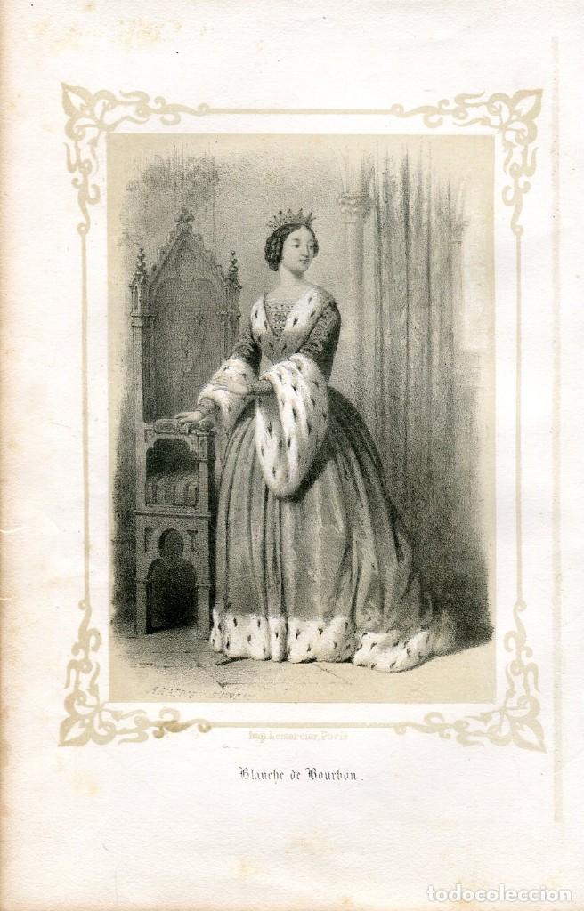 Arte: Blanche de Bourbon grabado litogr&aacute;fico, 1856