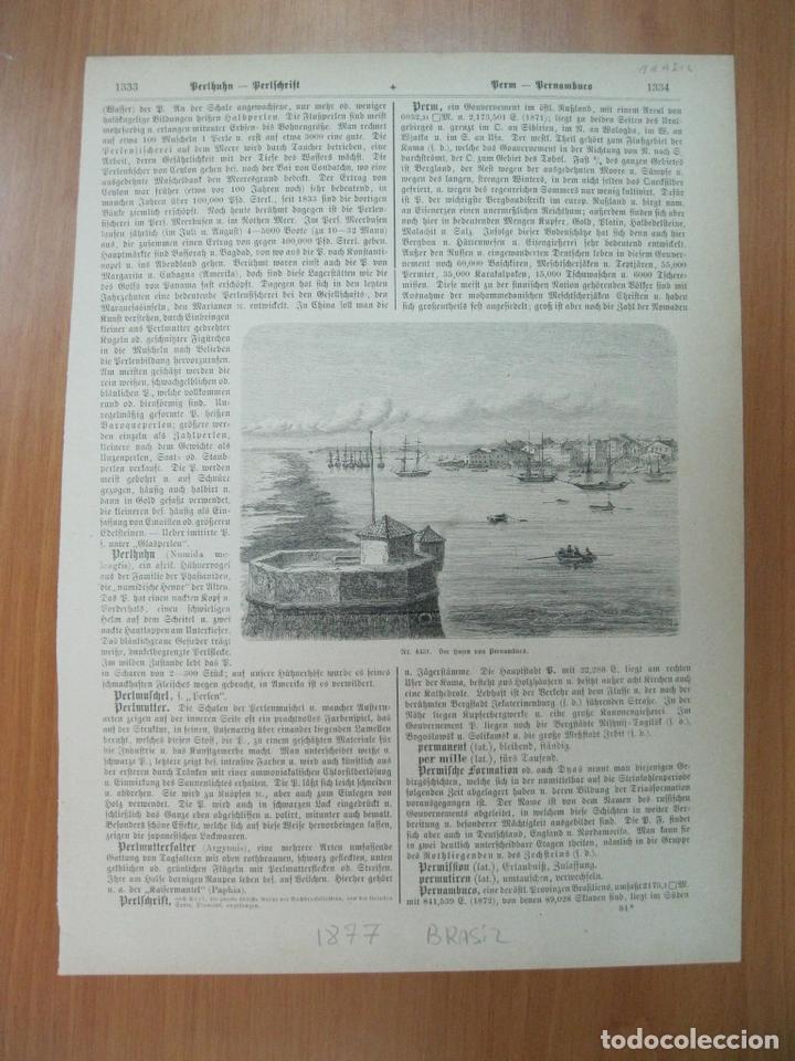 Arte: Vsia de  la ciudad de Recife, Pernambuco (Brasil), 1877