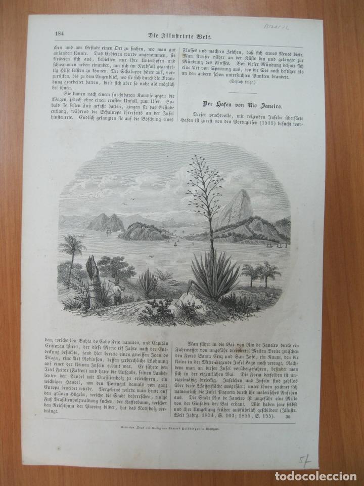 Arte: Vista paisaj&iacute;stica de Rio de Janeiro (Brasil), 1857.