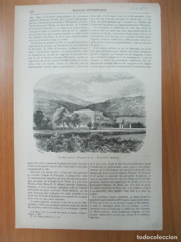 Arte: Vista panor&aacute;mica del Palacio imperial de Petropolis (Brasil), 1873.