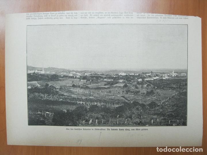 Arte: Vista paisaj&iacute;stica de Santa Cruz ( Rio Grande do Sul, Brasil), 1889