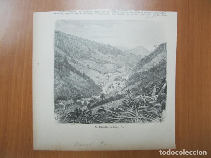 Arte: Vista paisaj&iacute;stica de Petropolis,  (R&iacute;o de Janeiro, Brasil), 1897.