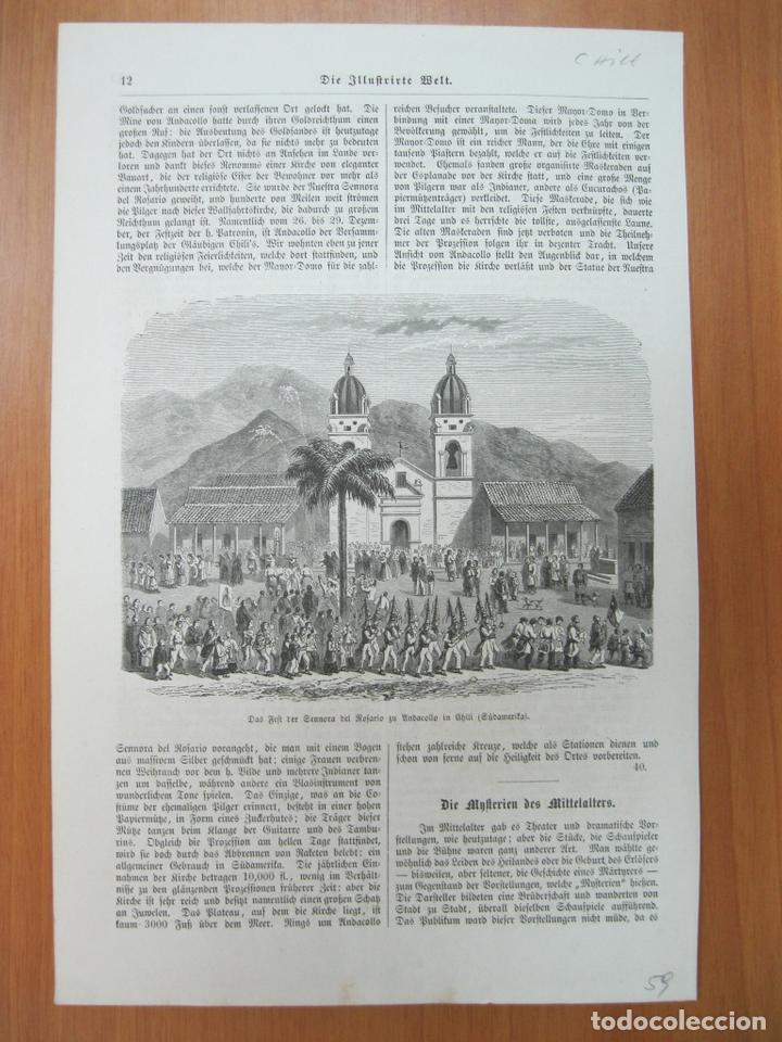 Arte: Vista de la Iglesia del Rosario, en Andacollo (Chile). 1859