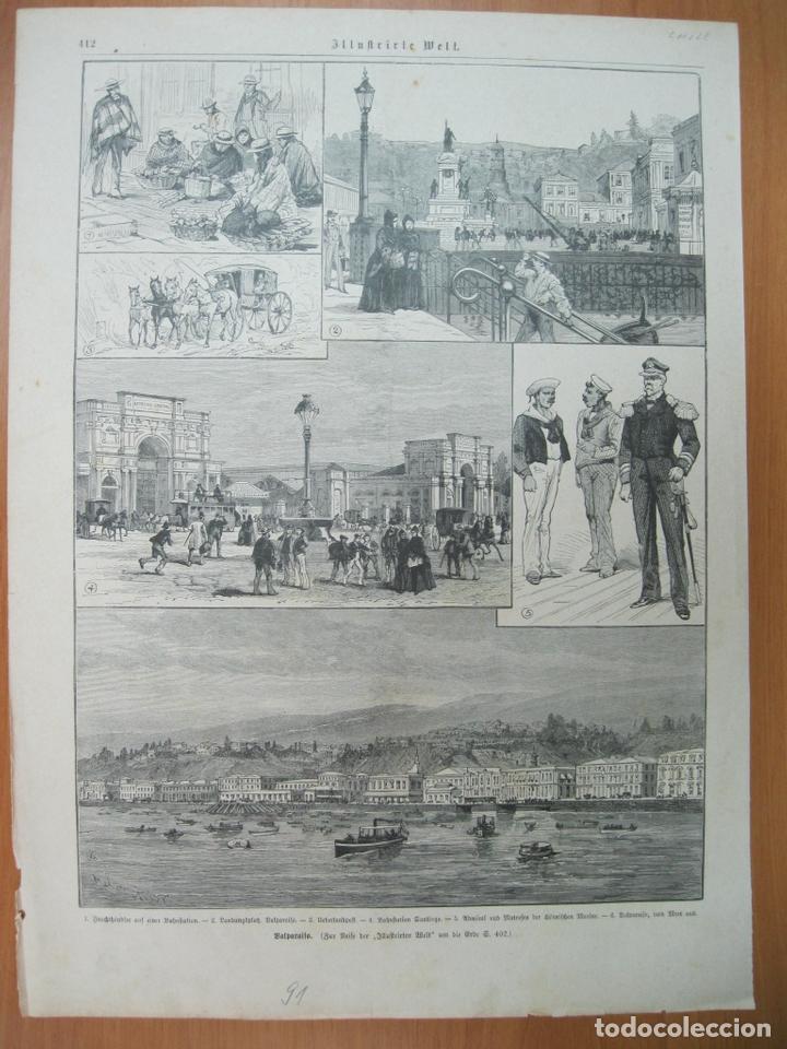 Arte: Escenas y vistas del puerto y ciudad de Valpara&iacute;so (Chile, Am&eacute;rica)1891.