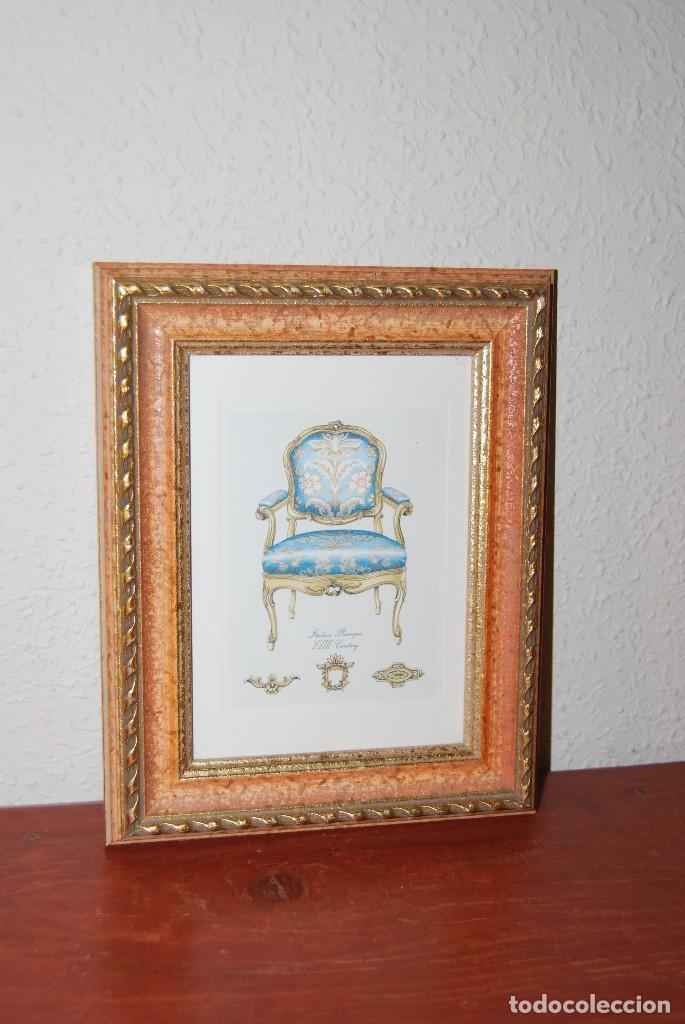 Kunst: GRABADO SILLA BARROCO ITALIANO - SIGLO XVIII