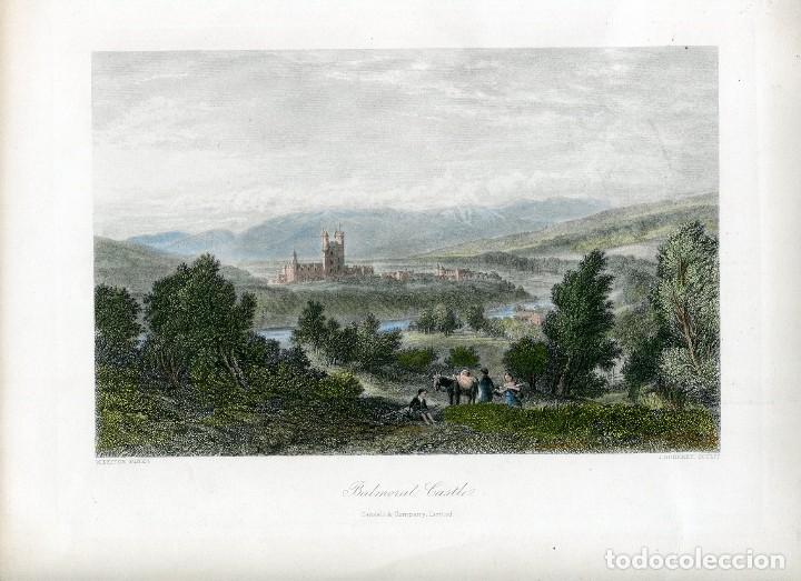 Arte: Castillo de Balmoral - Grabado original de J. Godfrey seg&uacute;n W. Leitch - s. XIX