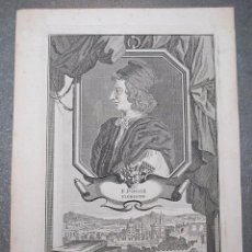 Arte: F. POGGE. FLORENTIN. GRABADO ORIGINAL DE BERNARD PICART, 1713. FIRENZE.