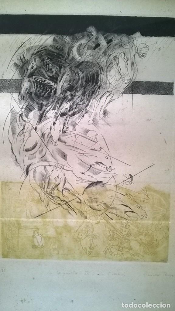 Art: LA CONQUISTA IV - LA INVASION (M&Eacute;XICO) - FRAN&Ccedil;OISE BAGOT - GRABADO ARQUEOL&Oacute;GICO - TIRAJE 1/25