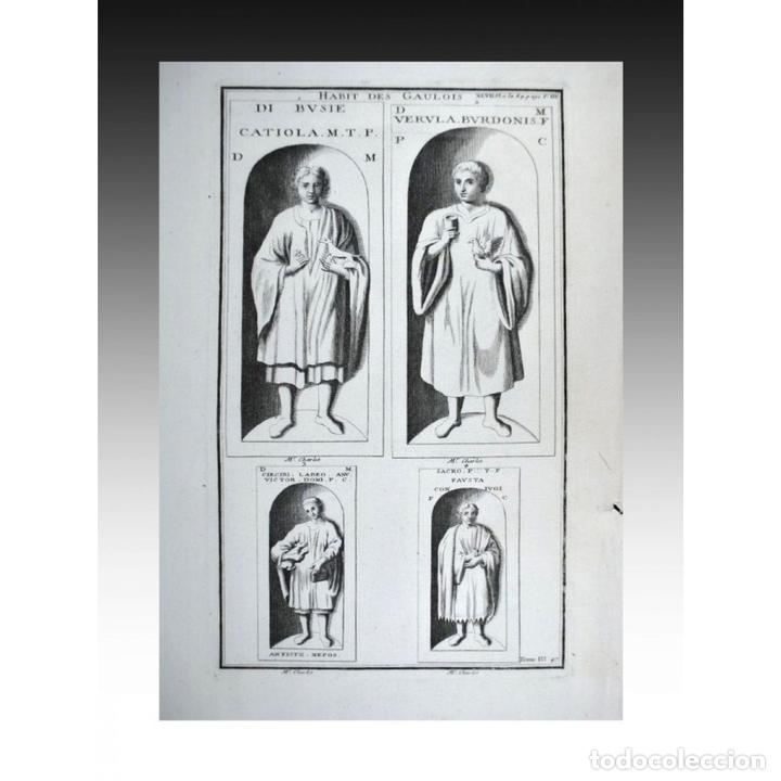 Arte: BERNARD DE MONTFAUCON - VESTIMENTA DE GALOS - 1719 - Foto 2