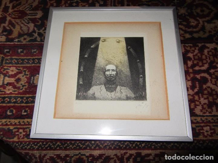 Art: Aguafuerte C&eacute;sar Luengo - Malabarista - Cuadro + Juego