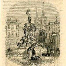 Arte: MADRID. FUENTE DE LA PLAZA DE ANTON MARTIN. AÑO 1857.