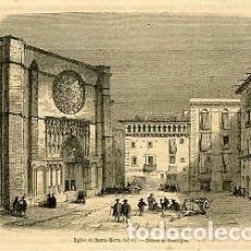 Arte: BARCELONA. IGLESIA DE SANTA MARIA DEL PÍ. AÑO 1857.