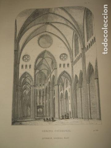 Arte: GERONA INTERIOR DE LA CATEDRAL GRABADO 1869 - Foto 1