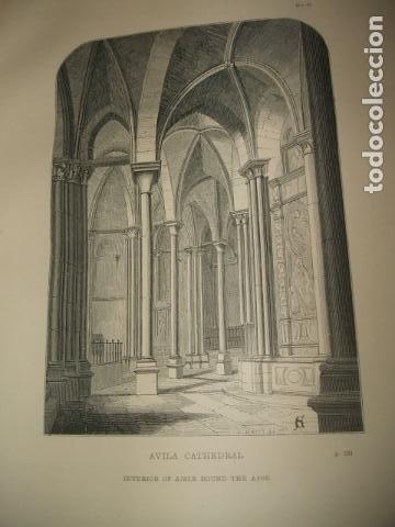 Arte: AVILA CATEDRAL INTERIOR DEL ABSIDE GRABADO 1869 - Foto 1