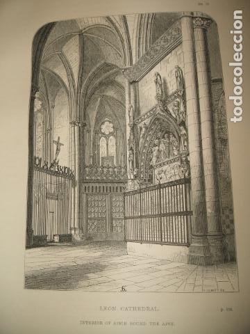 Arte: LEON INTERIOR DE LA CATEDRAL GRABADO 1869 - Foto 1