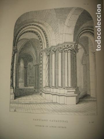 Arte: SANTIAGO DE COMPOSTELA CRIPTA DE LA CATEDRAL GRABADO 1869 - Foto 1