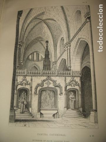 Arte: ZAMORA INTERIOR DE LA CATEDRAL GRABADO 1869 - Foto 1