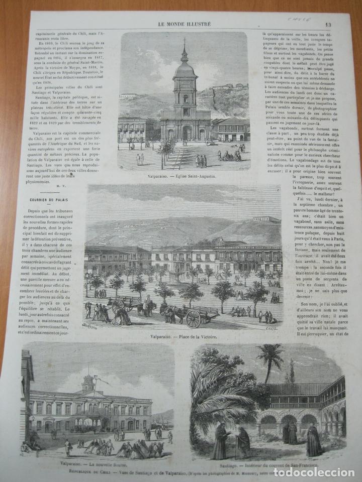 Kunst: Vistas de Valpara&iacute;so y Santiago (Chile, Am&eacute;rica del sur),1866