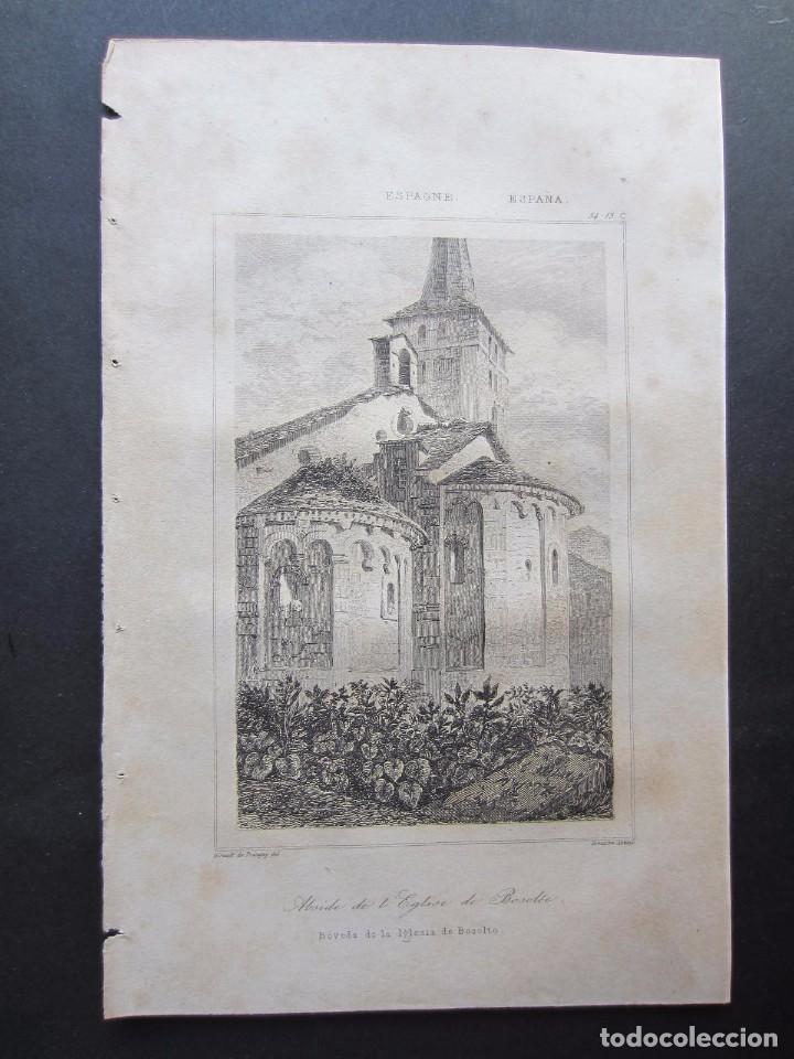 Arte: 1839- ABSIDE DE LA IGLESIA DE BOSOLTE. GRABADO ORIGINAL - Foto 1