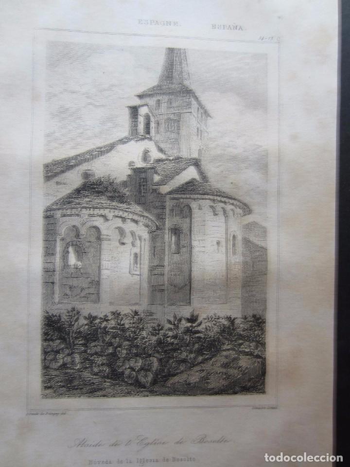 Arte: 1839- ABSIDE DE LA IGLESIA DE BOSOLTE. GRABADO ORIGINAL - Foto 2