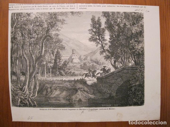 Kunst: Vista de la residencia del emperador de M&eacute;xico en Chapultepec, 1864.