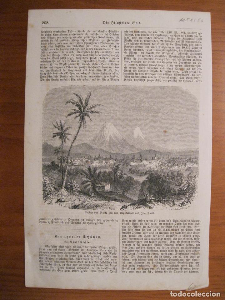 Kunst: Panor&aacute;mica general de la ciudad de M&eacute;xico y sus volcanes, 1862