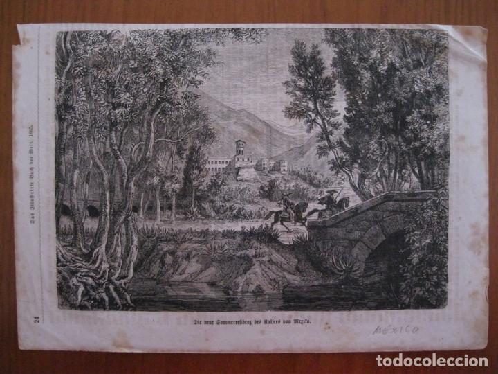 Arte: Vista del Castillo de Chapultepec (M&eacute;xico), circa 1850 - Foto 1