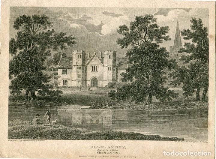 Arte: Down Ampney, Gloucestershire - Grabado original de E. Hay - 1807 - Foto 1