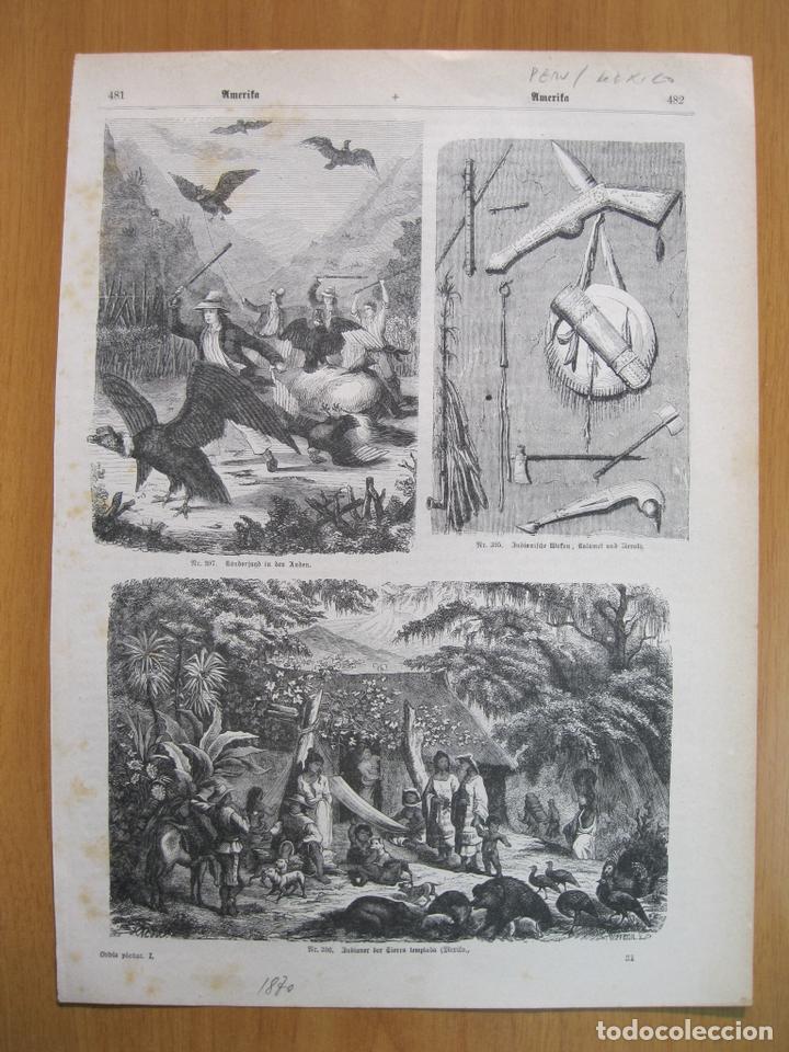 Kunst: Tres vistas y objetos ind&iacute;genas de Per&uacute; y M&eacute;xico, 1870