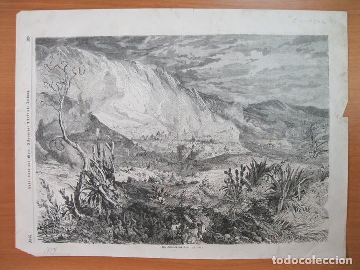Arte: Terremoto en Quito (Ecuador, Am&eacute;rica del sur), 1859