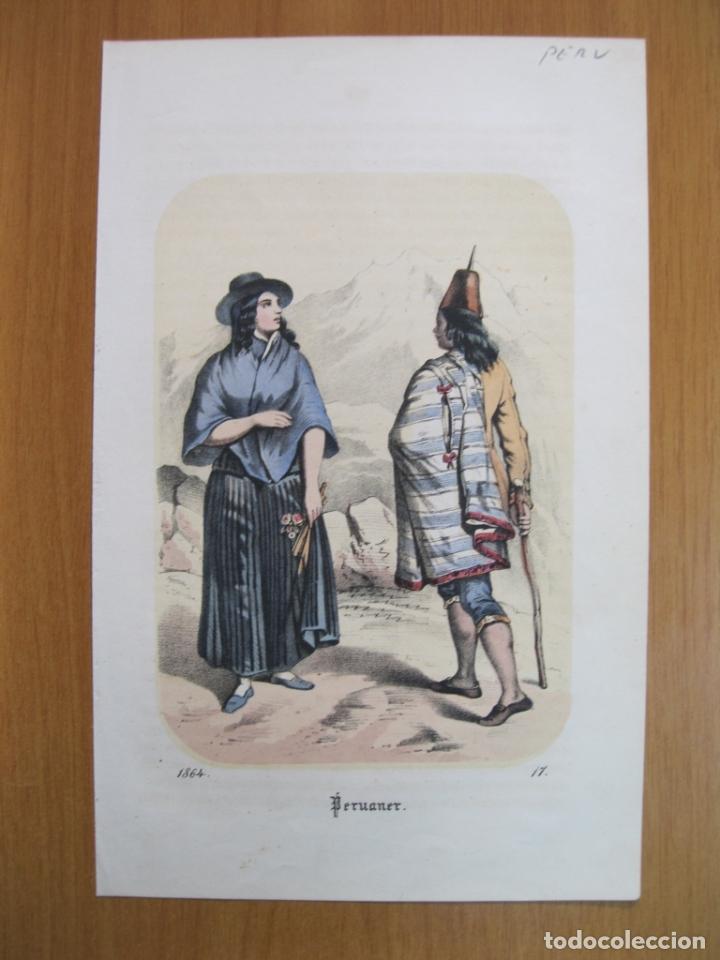 Arte: Trajes t&iacute;picos de Per&uacute;, 1864 - Foto 3