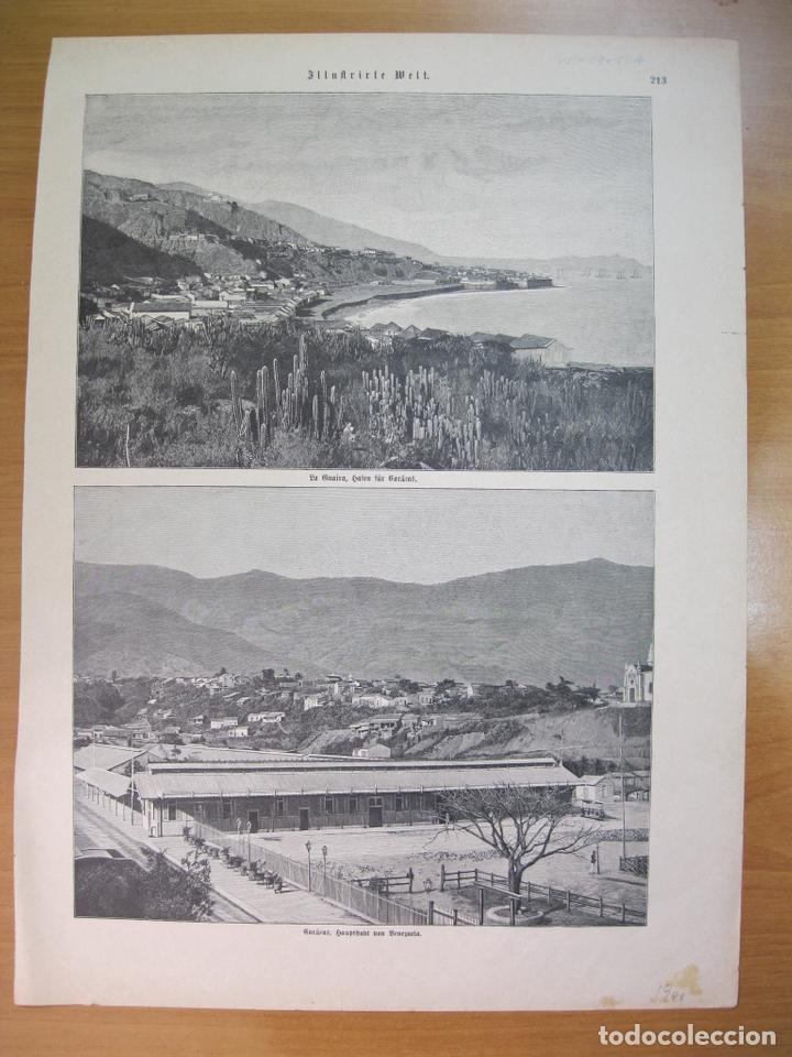 Arte: Vista de la Guaira en Vargas  y Caracas (Venezuela), circa 1895