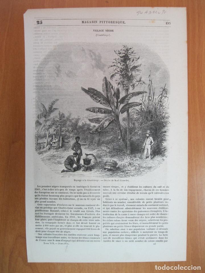Kunst: Escena de la vida cotidiana ind&iacute;gena en la isla de Guadalupe (Am&eacute;rica central), 1851. K. Girardet