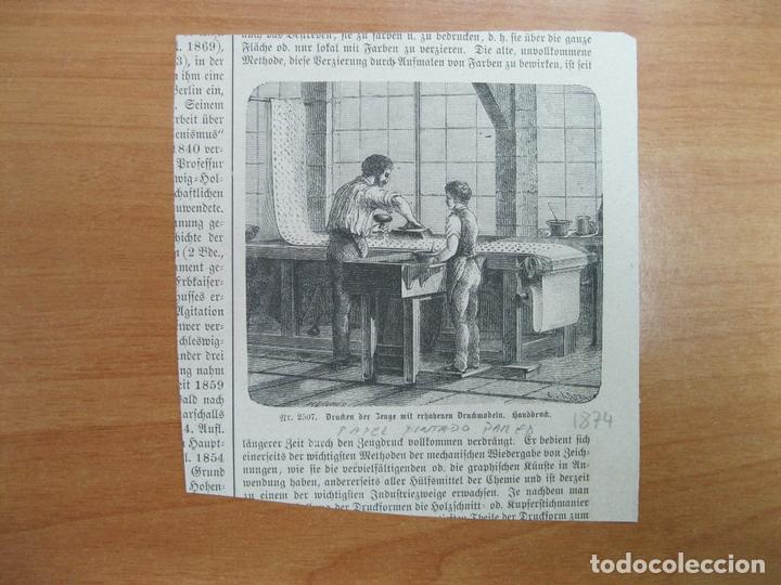 Kunst: F&aacute;brica de  elaboraci&oacute;n de papel pintado para pared, 1874