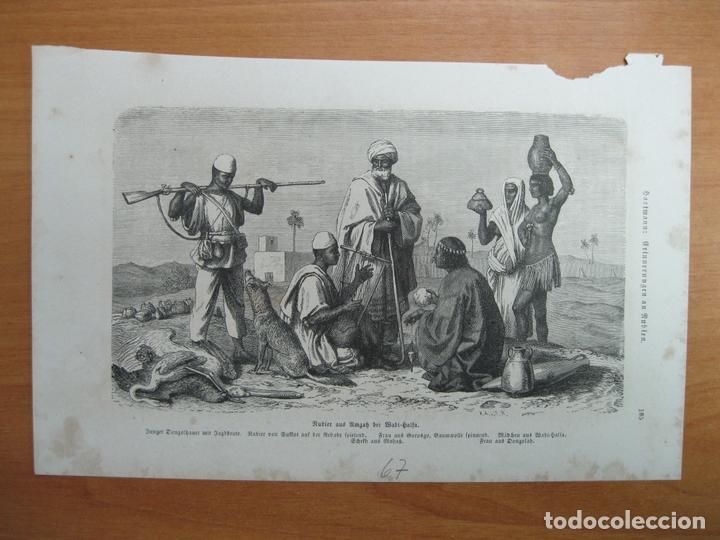Kunst: Grupo de nativos de Nubia (Egipto-Sud&aacute;n, &Aacute;frica), 1867