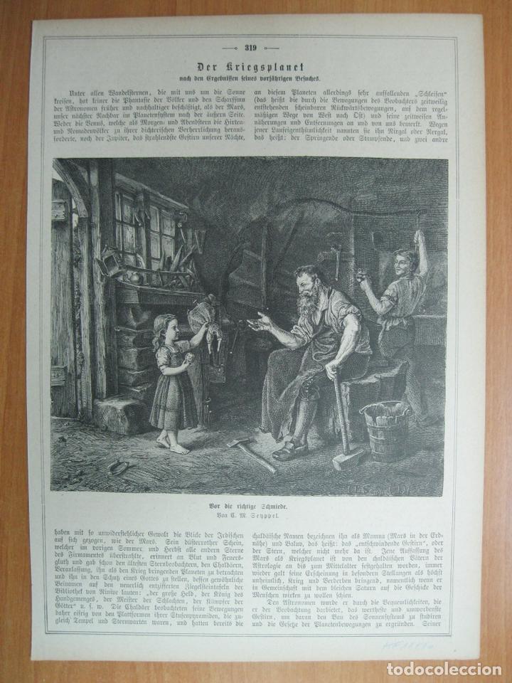 Arte: Ni&ntilde;a con su mu&ntilde;eca en el taller del herrero, 1878