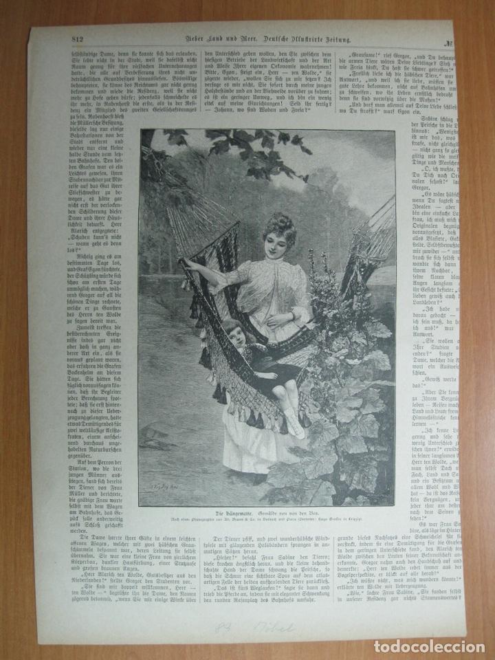 Arte: Escena de una madre y su hijo en una hamaca, 1889