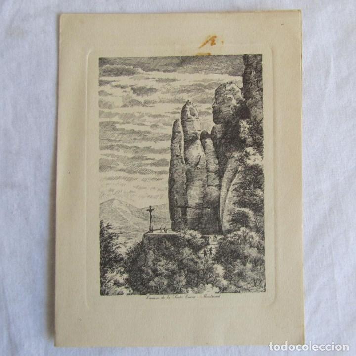 Kunst: Grabado del Camino de la Santa Cueva Montserrat Felicitaci&oacute;n navide&ntilde;a