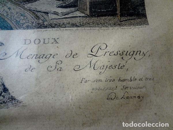 Arte: Grabado Le Billet Doux s. XVIII - Foto 3