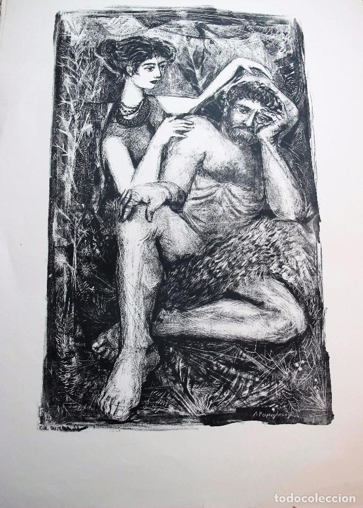 Kunst: LITOGRAFIA FIRMADA EN PLANCHA. ILEGIBLE.TEMA REPOSO DEL GUERRERO