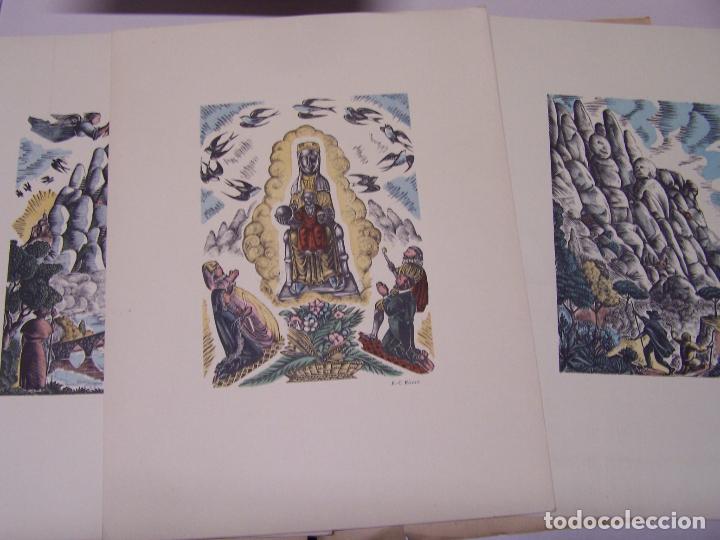 Art: Tr&iacute;ptic Montserrat&iacute;. 3 Gravats al boix de E-C. Ricart. Edici&oacute; limitada a 200 Exemplars.