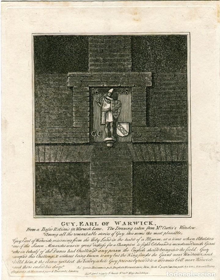 Art: Guy, conde de Warwick - Grabado original de J. T. Smith - Londres, 1791